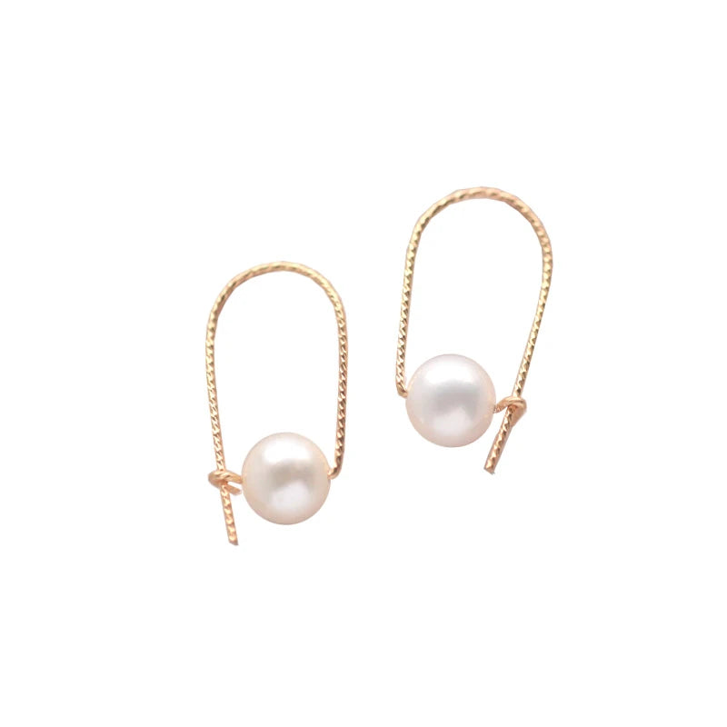 Natural Baroque Pearl Everyday Earrings- Handmade Gold Filled