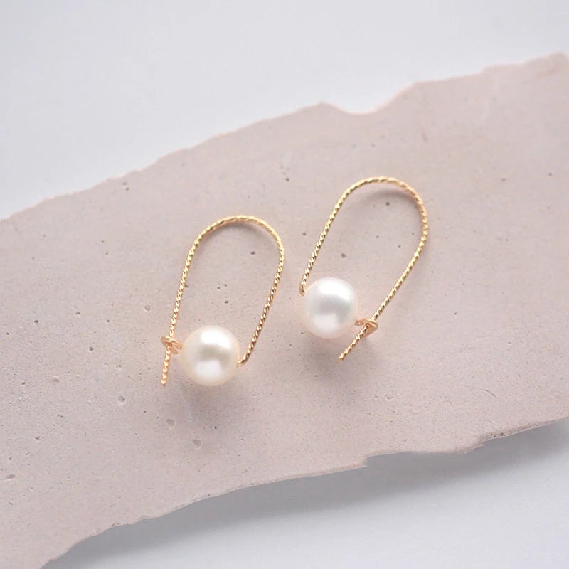 Natural Baroque Pearl Everyday Earrings- Handmade Gold Filled