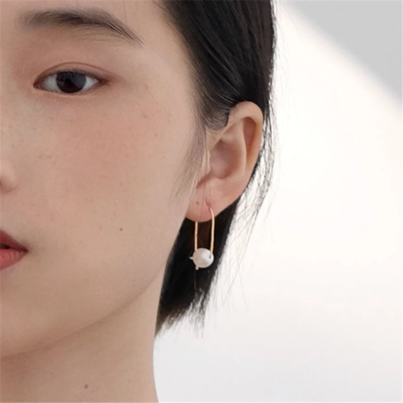 Natural Baroque Pearl Everyday Earrings- Handmade Gold Filled