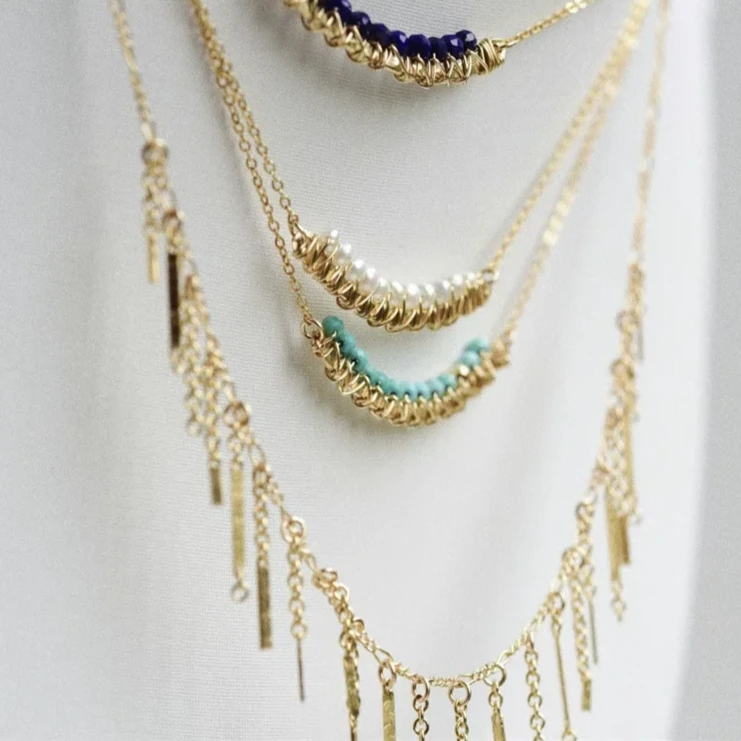 Dainty Gold Choker Charm Necklace Minimalism