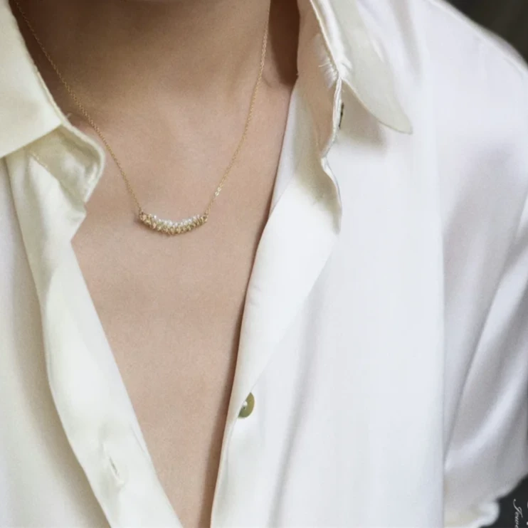 Dainty Gold Choker Charm Necklace Minimalism