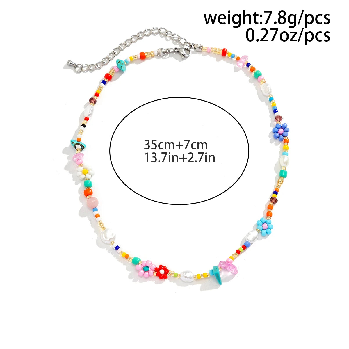 Multicolor Handwoven Beaded Flower Choker