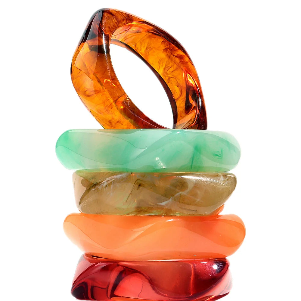 Big Colorful Geometric Irregular Bangles