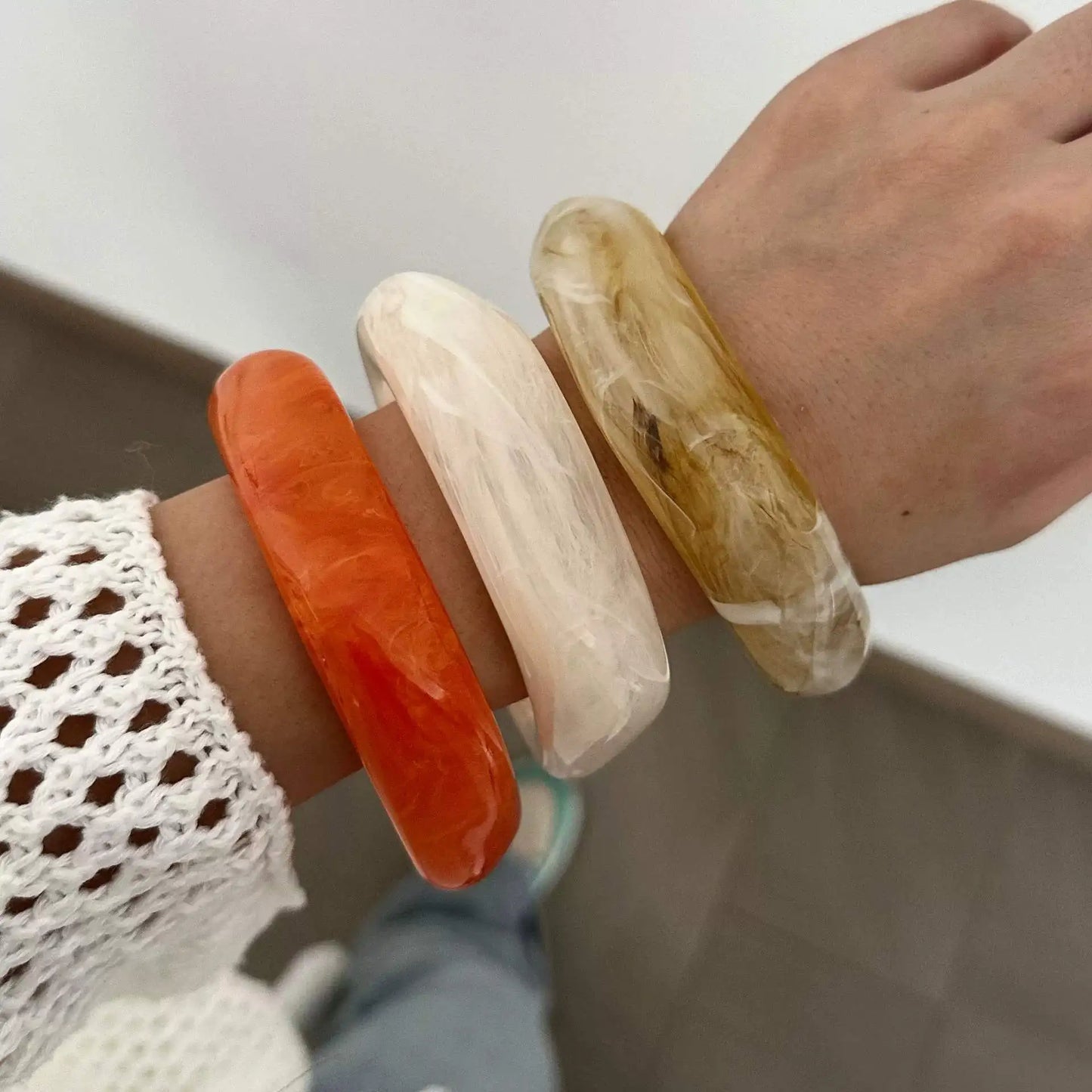 Big Colorful Geometric Irregular Bangles