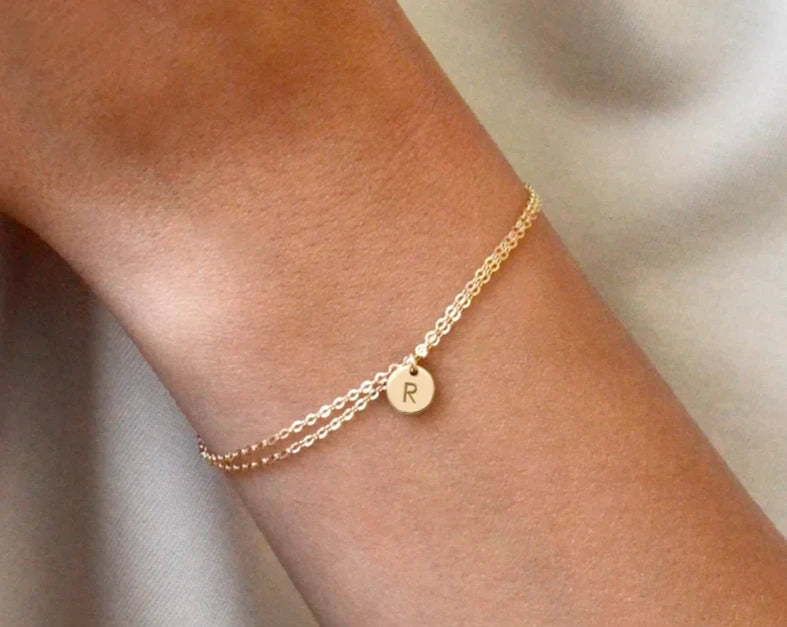 Handmade Custom Letter Bracelet 14K Gold Filled