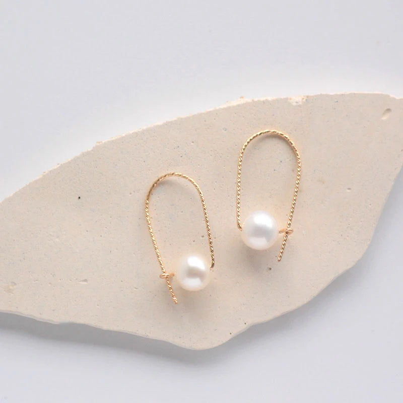 Natural Baroque Pearl Everyday Earrings- Handmade Gold Filled