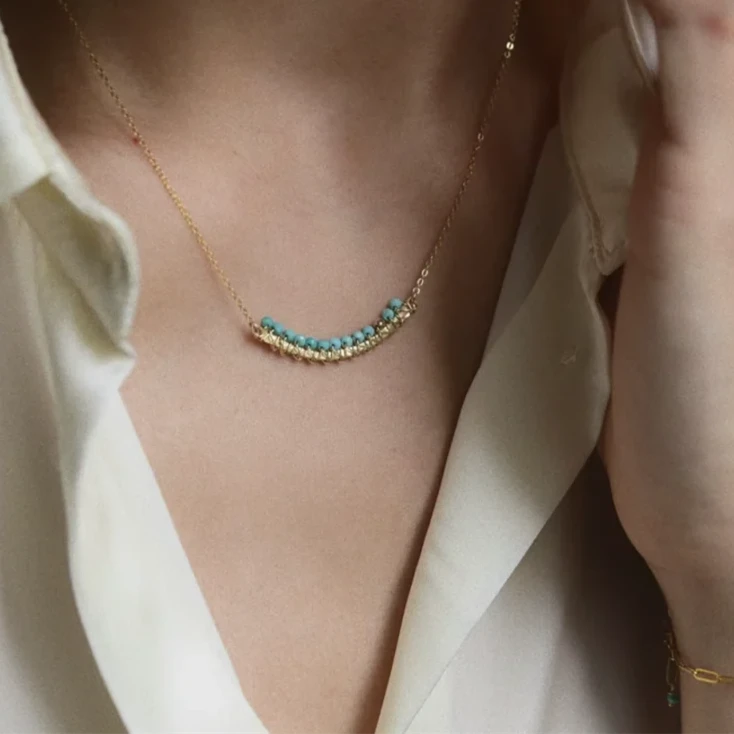 Dainty Gold Choker Charm Necklace Minimalism