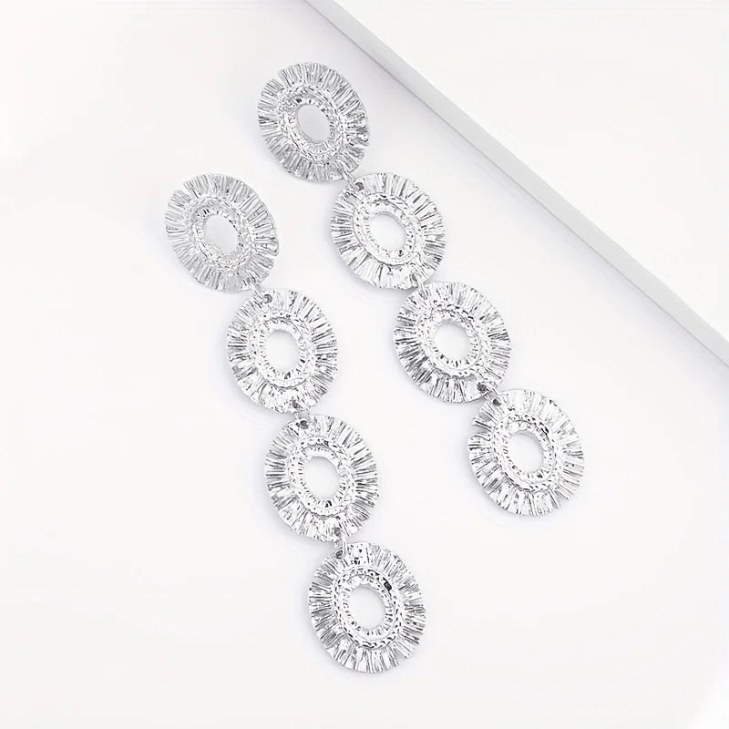 Hollow Flower Design Dangle Earrings - 14k Gold Plated